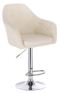 LuxuryForm Barová židle ANDORA na stříbrném talíři - krémová
