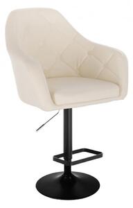LuxuryForm Barová židle ANDORA na černém talíři - krémová