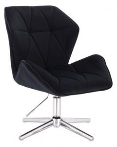 LuxuryForm Židle MILANO MAX VELUR na stříbrném kříži - černá