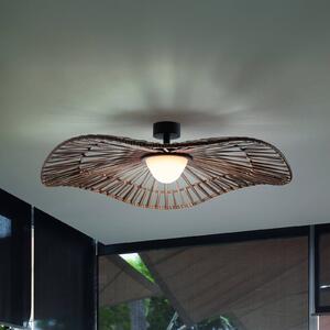 Bover Venkovní stropní svítidlo LED Mediterránia, hnědá, Ø 105 cm, stmívatelný, Hnědá / rez, Plast, Design