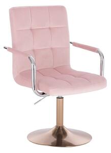 LuxuryForm Židle VERONA VELUR na zlatém talíři - růžová