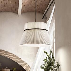 Závěsná lampa Bover Folie S, bílá/černá, Ø 60 cm, látka