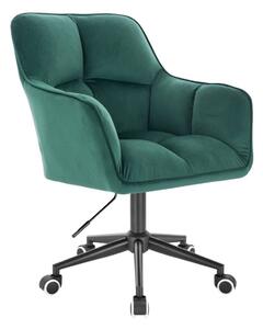 LuxuryForm DESIGN Křeslo AMALFI VELUR na černé podstavě s kolečky - zelené