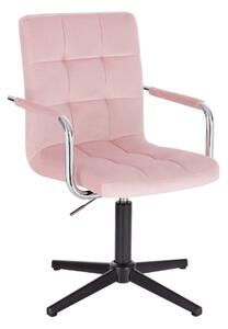 LuxuryForm Židle VERONA VELUR na černém kříži - růžová