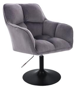 LuxuryForm DESIGN Křeslo AMALFI VELUR na černém talíři - tmavě šedé