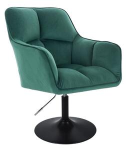 LuxuryForm DESIGN Křeslo AMALFI VELUR na černém talíři - zelené