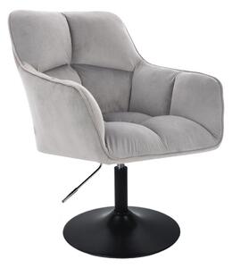 LuxuryForm DESIGN Křeslo AMALFI VELUR na černém talíři - světle šedé
