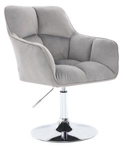 LuxuryForm DESIGN Křeslo AMALFI VELUR na stříbrném talíři - světle šedé