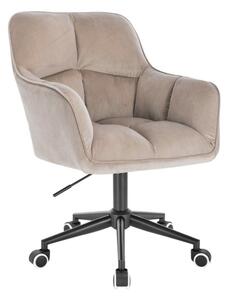 LuxuryForm DESIGN Křeslo AMALFI VELUR na černé podstavě s kolečky - latte