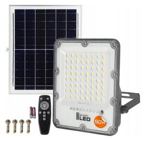 LED Stmívatelný solární reflektor LED/50W/3,2V 5000K 6000 mAh IP65 černá + DO