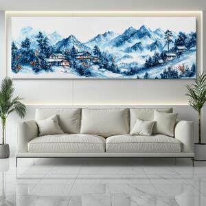 Obraz na plátně - Vesnice Urosima v zimním Japonsku FeelHappy.cz Velikost obrazu: 60 x 20 cm