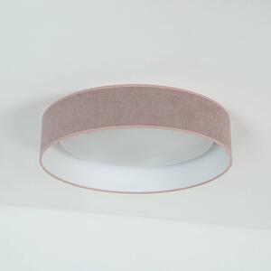Stropní svítidlo LED Plafond, růžová barva, tkanina, Ø 45 cm, 3-stupňové