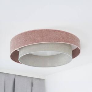 Stropní svítidlo LED Luneta S, žinylka, růžová/šedá, 3stupňové stmívání