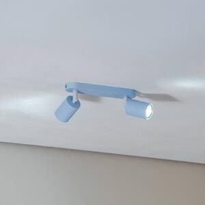 TK Lighting Stropní bodové světlo Livia, světle modré, 35 cm, 2-bodové, kov, GU10, stmívatelný, Modrá, Dětský pokoj, kov
