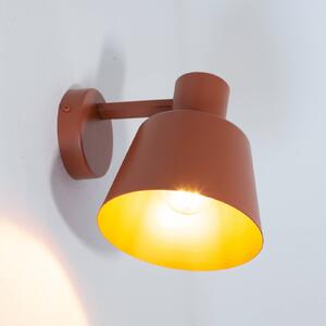 Nástěnné světlo Dunka, cihlově červené, 1 žárovka, ocel, výška 17 cm