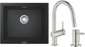 Sada granitový dřez Grohe K700 31654AP0, kuchyňská baterie Grohe Minta 32321DC2, 40535DC0