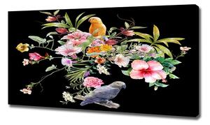 Foto obraz na plátně Květiny a ptáci oc-172830209