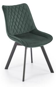 Jídelní židle MIRAK — kov, látka, zelená