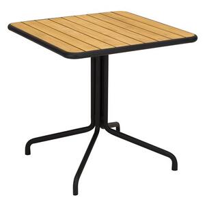 Mindo Bistro stolek Mindo 101, čtvercový 75x75x74 cm, rám lakovaný hliník Dark Green, deska teak