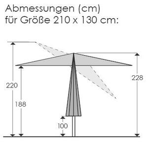 SLUNEČNÍK 210/228/130 cm - Online Only zastínění, Online Only