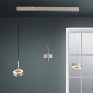 Q-Smart-Home Paul Neuhaus Smart LED závěsná lampa Q-Rotate, hliníková, 3 světla., stmívatelný, Hliník / šedá / zinek, Obývací pokoj / jídelna, Hliník, Moderní