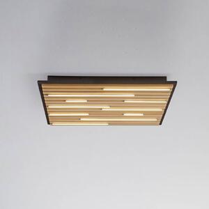 Q-Smart-Home Paul Neuhaus Smart LED stropní svítidlo Q-Acoustic wood 62 x cm, stmívatelný, Světlé dřevo, Obývací pokoj / jídelna, Dřevo, Moderní