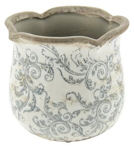Keramický obal na květináč s ornamenty – 18x17 cm