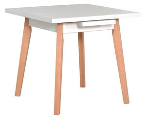 Jídelní stůl OSLO 1 L + deska stolu bílá, podstava stolu bílá, nohy stolu bílá