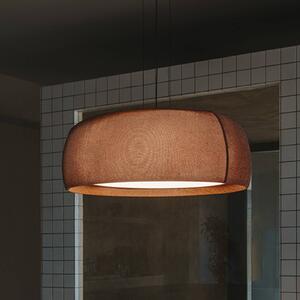 LEDS-C4 LED závěsné svítidlo Gong, hnědé, stmívatelné, textil, ocel, stmívatelný, Hnědá / rez, Obývací pokoj / jídelna, kov