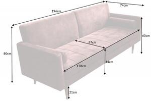 Pohovka COUTURE 195 CM tmavě růžová rozkládací Nábytek | Obývací pokoj | Sedací soupravy a pohovky | Pohovky | Všechny pohovky