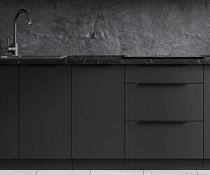 Kuchyňská linka Siena černá matná / Monza ořech okapi, Sestava C, 260 cm