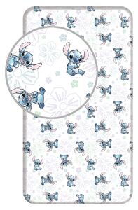 Jerry Fabrics Bavlněné napínací prostěradlo 90x200 + 25 cm - Lilo and Stitch "Ohana White"