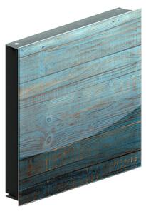 Allboards,Skleněná magnetická skříňka na klíče 30 x 30 cm - modrá retro vintage,KB30x30_00011