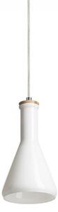 VÝPRODEJ VZORKU PULIRE CON závěsná opálové sklo/dřevo/chrom 230V E14 28W - RED - DESIGN RENDL