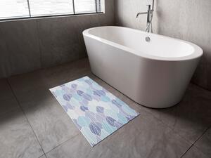 Koupelnová pěnová rohož / předložka PRO-008 Modré listy - metráž šířka 65 cm