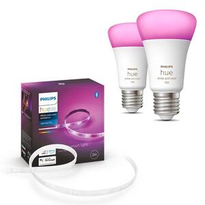 Philips SADA -LED RGBW Stmívatelný pásek Philips Hue 2m 20W/230V + 2x LED Žárovka E27/9W P5821