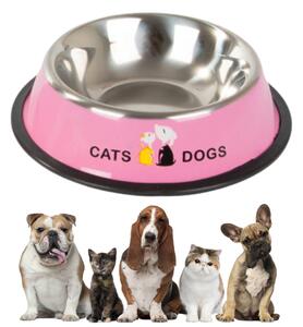 Růžová kovová miska pro psa/kočku FIDO