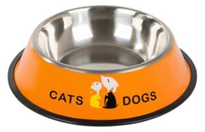 Oranžová kovová miska pro psa/kočku FIDO