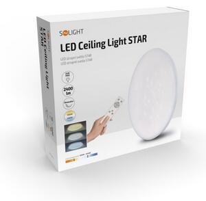 SOLIGHT LED stropní světlo Star, kulaté, 24W, 2400lm, dálkové ovládání, 37cm