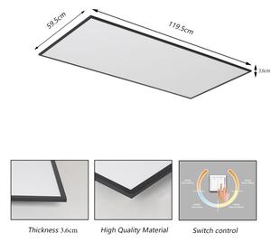 Brilagi - LED Stropní svít. SLIMFRAME LED/80W/230V 120x60 cm 3000/4000/6000K čer