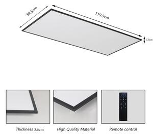 Brilagi - LED Stm. strop. svítidlo SLIMFRAME LED/80W/230V 120x60 cm černá + DO