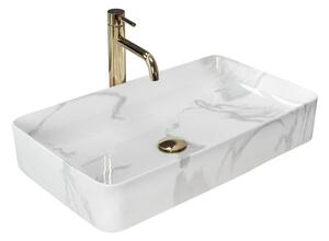 REA-U5896 - Umyvadlo na desku DENIS 35x61,5 cm keramika/dekor mramoru
