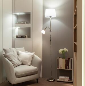 Brilagi - Stojací lampa CERIA 1xE27/100W/230V + 1xE14/25W matný chrom/bílá