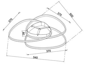 Ondaluce - LED Stmívatelné stropní svítidlo ROSE LED/60W/230V 50x54 cm zlatá