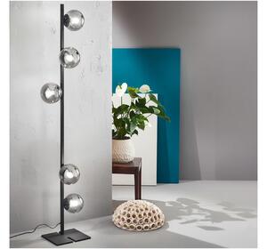 Ondaluce - Stojací lampa MONILE 5xE14/10W/230V 170 cm černá/kouřová černá