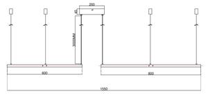 Ondaluce - LED Stmívatelný lustr na lanku SOEL LED/28W/230V+LED/38W+LED/47W