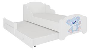 Dětská postel AMADIS II, 80x160, vzor a1, modrý medvěd