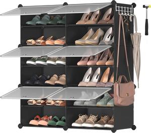 REGÁL NA BOTY, černá, bílá, 82/92/32 cm - Online Only šatny & botníky, Online Only