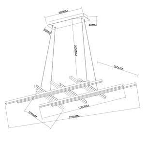 Ondaluce - LED Stmívatelný lustr na lanku MOVIDA LED/114W/230V zlatá