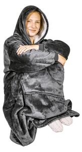 HomeLife Televizní mikina s kapucí HOODIE, S-XXL šedá (š:88cm, v:112cm)-88112H šedá